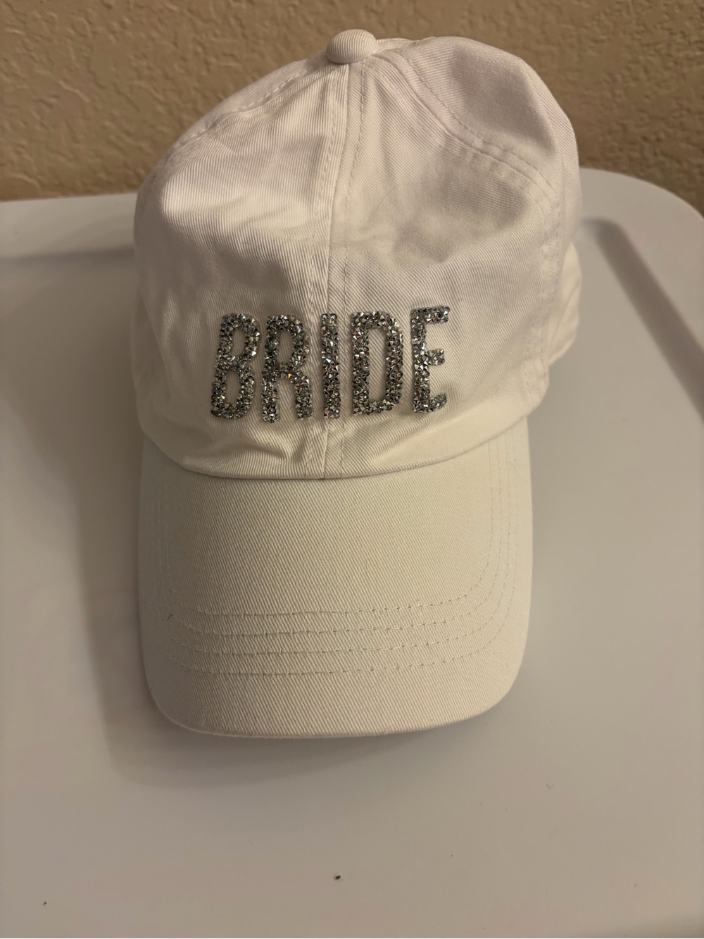 Bride Embellished White Baseball Cap